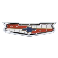 56 Chevrolet Fullsize V8 Hood Emblem Assembly, Bow tie