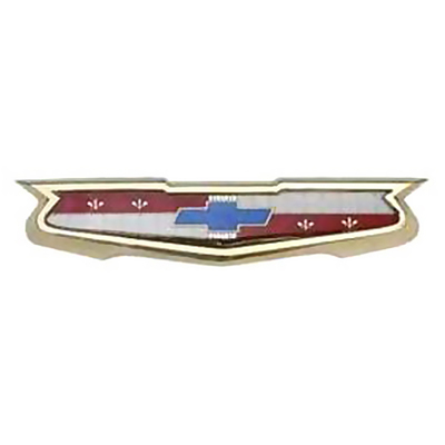 56-57 Chevrolet Bel-Air Exc. Nomad & Sedan Delivery 6 Cyl. Trunk/Tailgate Emblem Assembly, Gold Bezel