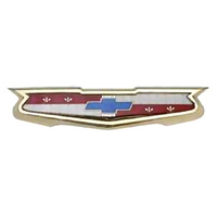 56-57 Chevrolet Bel-Air Exc. Nomad & Sedan Delivery 6 Cyl. Trunk/Tailgate Emblem Assembly, Gold Bezel