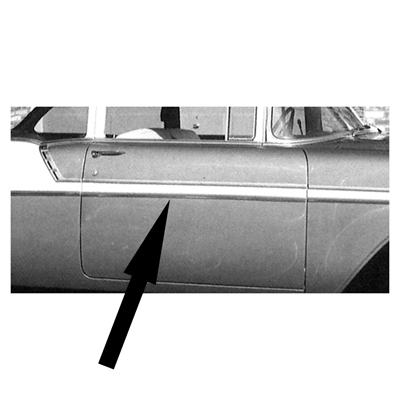 56 Chevrolet Bel Air 4 Dr. Sedan Front Door Molding Set, Upper & Lower LH & RH, 4 Pieces