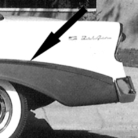 56 Chevrolet Bel-Air 2 Dr. Rear Long Quarter Molding, LH