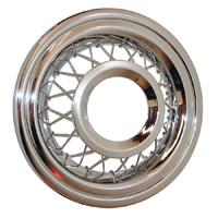 56 Chevrolet Passenger Car Full Wire Wheel Hub Cap, w/ Clips Each