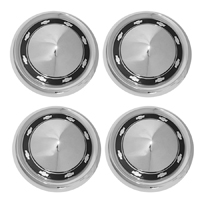 56 Chevrolet Passenger Car 150-210 Small Hub Cap Set, Chrome w/ Black Painted Details, 4-Pieces