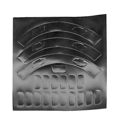 56 Chevrolet Passenger Car, Hub Cap Decals, 4-Hub Caps, Black