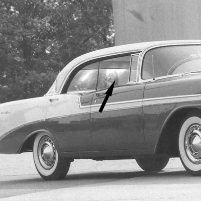 56-57 Chevrolet 4-Door Hardtop (Sport Sedan) Clear Front Door Glass