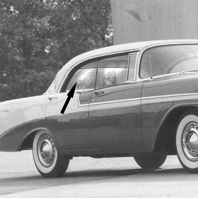 56-57 Chevrolet 4-Door Hardtop (Sport Sedan) Clear Rear Door Glass