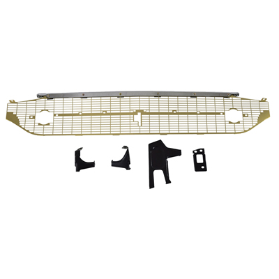 57 Chevrolet Bel Air Grill Assembly, Gold  with Chrome Tie Bar