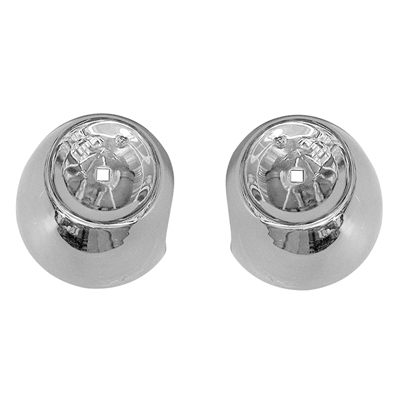 57 Chevrolet Front Bumper Bullet Housings, Chrome, Pair