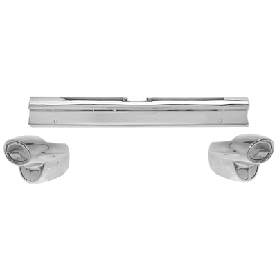 57 Chevrolet Nomad & Wagon Rear Bumper, 3 Piece Style, Chrome