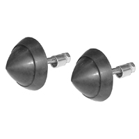 57 Chevrolet Front Bumper Bullets, Original Rubber Design, Pair