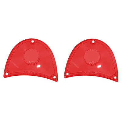 57 Chevrolet Fullsize Tail Lamp Lenses, Red Plastic, Pair