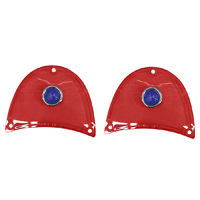 57 Chevrolet Fullsize Tail Lamp Lenses, Red Plastic w/ Blue Dot, Pair