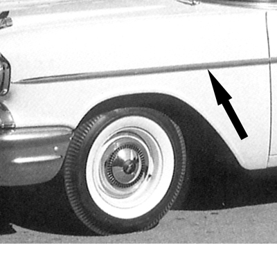 57 Chevrolet Bel-Air/210 Front Fender Molding, LH