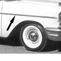57 Chevrolet Bel-Air/210 Front Fender Molding, RH