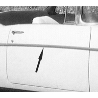 57 Chevrolet Bel-Air/210 2 Dr. Front Door Molding, RH