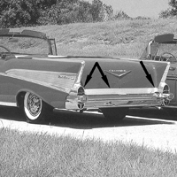 57 Chevrolet Passenger Car Accessory Deck Lid Molding Set, 3 Pieces