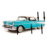 57 Chevrolet Bel-Air or 210 2 Dr. Side Molding Kit, w/o Clips