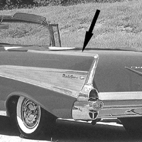 57 Chevrolet Bel-Air Top of Fin Molding, LH or RH, Each