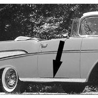 57 Chevrolet Passenger Car Rocker Panel Moldings, with Clips