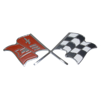 59 Chevrolet Passenger Car, Continental Kit Emblem, X-Flags, Chrome