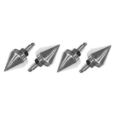 License Plate Bullets, Chrome Spike, Set of 4