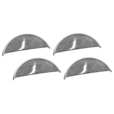 58-72 Chevrolet Full Size Passenger Car Polished Stainless Half Moon H/L Covers, Raised Style