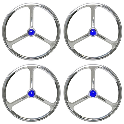 58-72 Chevrolet Full Size Passenger Car Lucas Headlight Covers W/ Blue Dots