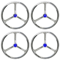 58-72 Chevrolet Full Size Passenger Car Lucas Headlight Covers W/ Blue Dots