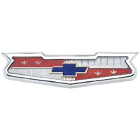 58 Chevrolet Full Size Passenger Car Complete Hood Emblem-V8