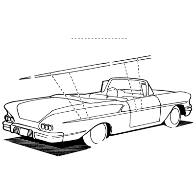 58 Chevrolet 2 DR Impala/Bel Air Door & 1/4 Panel Molding Set, 8 Pcs