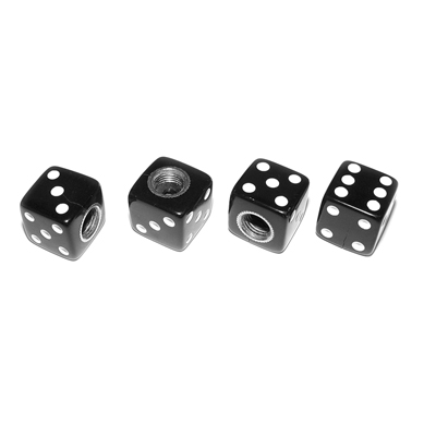 Valve Stem Caps-  Black Dice