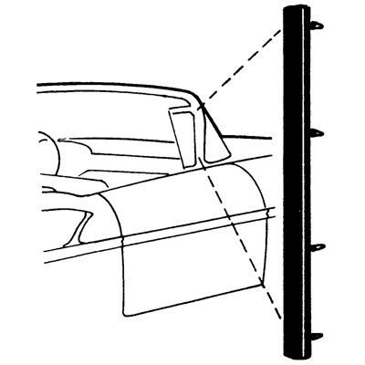 59-60 Chevrolet Fullsize Convertible Windshield Pillar Post Weatherstrip