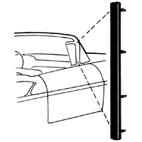 58 Chevrolet Fullsize Hardtop/Convertible Windshield Pillar Post Weatherstrip