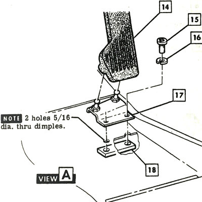58-63 Chevrolet Passenger Car Accelerator Pedal Floor Bracket Reinforcement Plate, Each