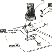 58-63 Chevrolet Passenger Car Accelerator Pedal Floor Bracket Reinforcement Plate, Each