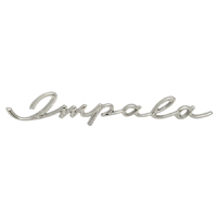 58 Chevrolet Impala Rear Speaker Emblem Script