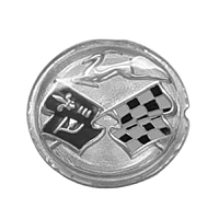 58-60 Chevrolet Impala Rear Speaker Emblem, Cross Flags