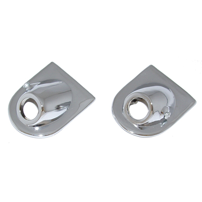 58 Chevrolet Full Size Car Windshield Wiper Escutcheons, Chrome, Pair