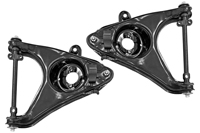 58-64 Chevrolet Car Stock Complete A-Arms, Pair, Lower w/ Bushings & Shafts Installed, w/ Ball Joints