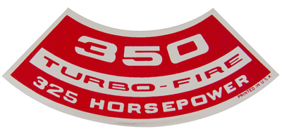 Small Block Air Cleaner Decal, 350 Turbo-Fire 325 Hp