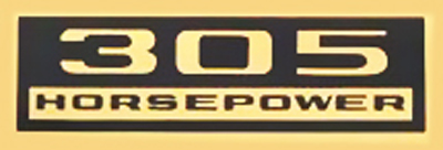 Valve Cover Decal, 305 Horsepower