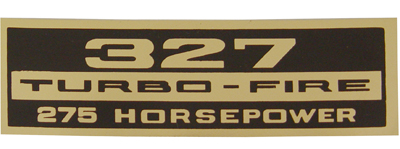 Full Size  Valve Cover Decal 327 Turbo Fire 275 HP