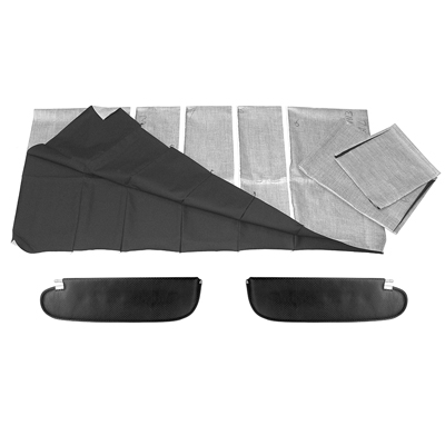 58 Chevrolet Fullsize Impala 2 Dr Hardtop Gray Headliner & Sun Visor Kit, Single Hole Perforated Vinyl