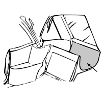 58 Chevrolet Fullsize Impala Convertible Top Well Liner-Black