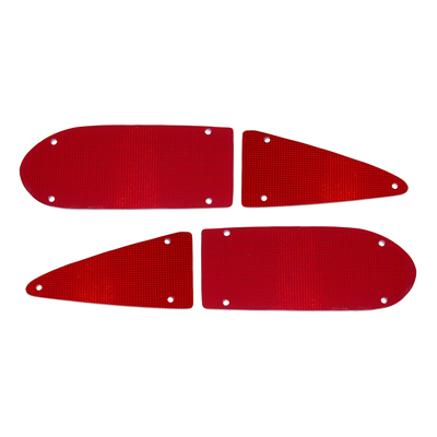 59 Chevrolet Full Size Wagon /El Camino /Sedan Delivery Lee Tail Light Lenses, 4 Pc Flat Style, LH & RH