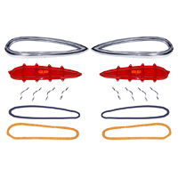59 Impala Tail Light Lens,Bezel, Lens Trim, And Gasket Set