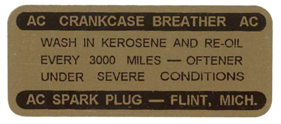 59 Oil Breather Cap Decal, Black on Gold
