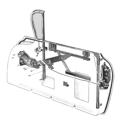 59-60 Chevrolet Fullsize Hardtop/Convertible Clear Vent Glass, LH or RH