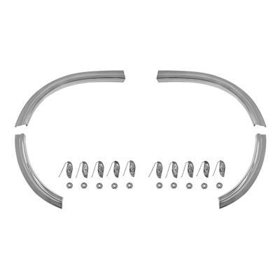 60 Chevrolet Full Size Passenger Car Impala Headlight Eyebrow Molding Set, with Clips