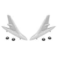 60 Chevrolet Fullsize Passenger Car Chrome Fender Top Ornaments, Pair